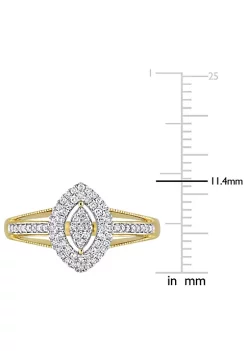 Top 10 ⌛ 1/4 ct. t.w. Diamond Double Halo Marquise Cluster Split Shank Ring in 10K Yellow Gold by Belk & Co. ⌛ -DealsBelk & Co. Store Belk 38205