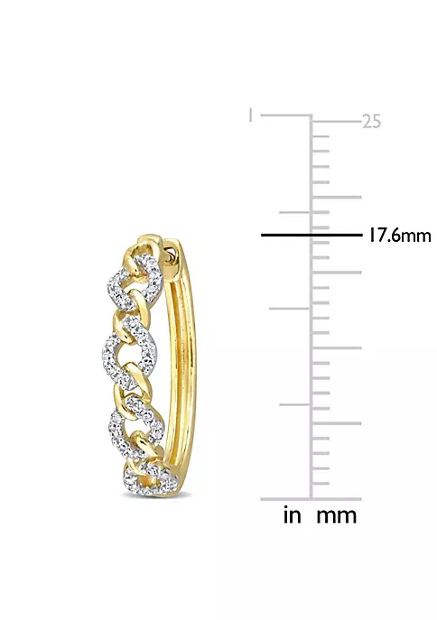 Deals ๐ฏ 1/5 ct. t.w. Diamond Link Hoop Earrings in 10K Yellow Gold by Belk & Co. ๐ 3 Deals ๐ฏ 1/5 ct. t.w. Diamond Link Hoop Earrings in 10K Yellow Gold by Belk & Co. ๐ - Image 3