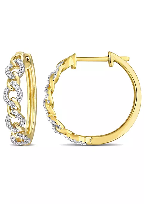 Deals ๐ฏ 1/5 ct. t.w. Diamond Link Hoop Earrings in 10K Yellow Gold by Belk & Co. ๐ 5 Deals ๐ฏ 1/5 ct. t.w. Diamond Link Hoop Earrings in 10K Yellow Gold by Belk & Co. ๐ - Image 5