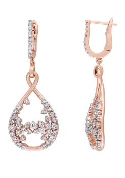 Top 10 🛒 1.3 ct. t.w. Diamond Teardrop Dangle Earrings in 14K Rose Gold by Belk & Co. 🔥