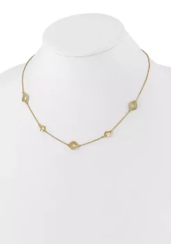 Hot Sale 🔔 14K Yellow Gold Polished and Filigree Diamond Shape with 1 Inch Extension Necklace by Belk & Co. 💯 -DealsBelk & Co. Store Belk 38226