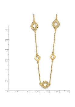 Hot Sale 🔔 14K Yellow Gold Polished and Filigree Diamond Shape with 1 Inch Extension Necklace by Belk & Co. 💯 -DealsBelk & Co. Store Belk 38227