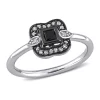 Budget 👍 1/4 ct. t.w. Black and White Diamond Princess Cut Bohemian Ring in 10k White Gold by Belk & Co. 🔥