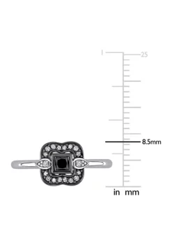 Budget 👍 1/4 ct. t.w. Black and White Diamond Princess Cut Bohemian Ring in 10k White Gold by Belk & Co. 🔥 -DealsBelk & Co. Store Belk 38240