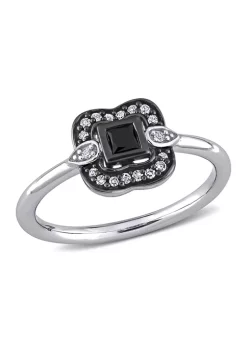 Budget 👍 1/4 ct. t.w. Black and White Diamond Princess Cut Bohemian Ring in 10k White Gold by Belk & Co. 🔥 -DealsBelk & Co. Store Belk 38242