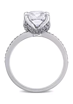 New 🔔 2.87 ct. t.w. Lab Created White Sapphire and 1/10 ct. t.w. Diamond Accent Engagement Ring in 10K White Gold by Belk & Co. 🔔 -DealsBelk & Co. Store Belk 38245