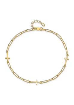 Coupon 😍 14K Yellow Gold Cross Link with 1 Inch Extension Anklet by Belk & Co. ✔️ -DealsBelk & Co. Store Belk 38251