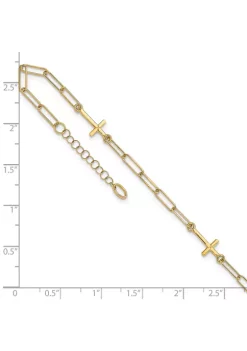 Coupon 😍 14K Yellow Gold Cross Link with 1 Inch Extension Anklet by Belk & Co. ✔️ -DealsBelk & Co. Store Belk 38252
