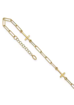 Coupon 😍 14K Yellow Gold Cross Link with 1 Inch Extension Anklet by Belk & Co. ✔️ -DealsBelk & Co. Store Belk 38253