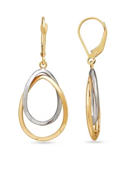 Wholesale ⭐ 10K Yellow Gold and 10K White Gold Drop Earrings by Belk & Co. 😀