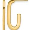 Best Pirce 💯 14K Yellow Gold Polished Modern J-Hoop Earrings by Belk & Co. 😀