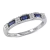 Best deal 🛒 Diamond and Sapphire Eternity Ring in 10K White Gold by Belk & Co. ❤️