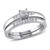 Best Pirce ⌛ 1/6 CT TW Princess Cut Diamond Quad Bridal Set in Sterling Silver by Belk & Co. 😉