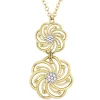 Discount ✔️ Tiered Flower Pendant with Chain in 10k Yellow and White Gold by Belk & Co. ✔️