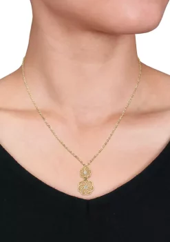 Discount ✔️ Tiered Flower Pendant with Chain in 10k Yellow and White Gold by Belk & Co. ✔️ -DealsBelk & Co. Store Belk 38311