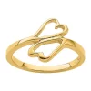 Deals 🛒 14K Yellow Gold High Polished Double Hearts Ring by Belk & Co. 👏