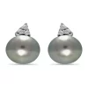 Top 10 👍 12MM Tahaitian Pearl and White Topaz Stud Earrings, Sterling Silver by Belk & Co. 🎁