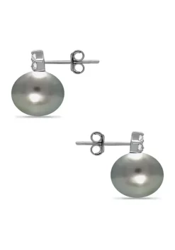 Top 10 👍 12MM Tahaitian Pearl and White Topaz Stud Earrings, Sterling Silver by Belk & Co. 🎁 -DealsBelk & Co. Store Belk 38336