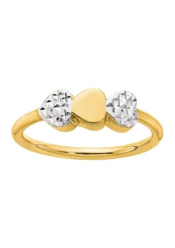Best deal 🔥 Diamond-Cut Hearts Ring in 14K Two-Tone Gold by Belk & Co. 🧨 -DealsBelk & Co. Store Belk 38342