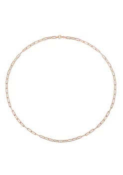 Deals ⌛ 5MM Polished Paperclip Chain Necklace in 18k Rose Gold Plated Sterling Silver, 32" by Belk & Co. 🎉 -DealsBelk & Co. Store Belk 38362