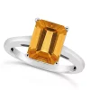 New 🌟 Sterling Silver 10x8mm Emerald Cut Citrine Solitaire Ring by Belk & Co. ⭐