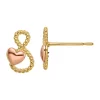 Promo 😀 14K Two-Tone Heart Post Earrings by Belk & Co. 🥰