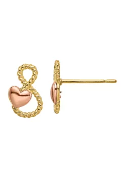 Promo 😀 14K Two-Tone Heart Post Earrings by Belk & Co. 🥰 -DealsBelk & Co. Store Belk 38396