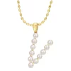 Top 10 😉 3.5-4mm Freshwater Cultured Pearl "V" Initial Pendant with Chain in Yellow Plated Sterling Silver by Belk & Co. 🥰