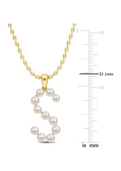 Cheap ❤️ 3.5-4mm Freshwater Cultured Pearl "S" Initial Pendant with Chain in Yellow Plated Sterling Silver by Belk & Co. 🎁 -DealsBelk & Co. Store Belk 38405