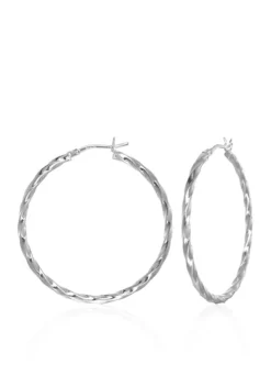 Top 10 ๐ Square Twist Hoop Earrings in Sterling Silver by Belk & Co. ๐คฉ