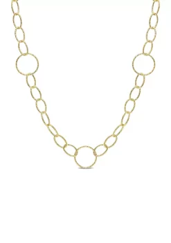 Cheap 🌟 18k Yellow Gold Plated Sterling Silver 14mm Fancy Oval Link Chain Necklace by Belk & Co. 🛒