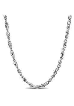 Discount 🧨 3.7MM Singapore Necklace in Sterling Silver, 18" by Belk & Co. 🔥 -DealsBelk & Co. Store Belk 38432