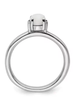 Discount ⭐ Sterling Silver Stackable Expressions Polished White Agate Ring by Belk & Co. ⭐ -DealsBelk & Co. Store Belk 38449