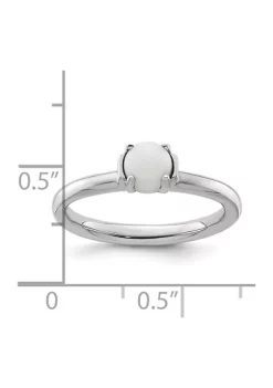 Discount ⭐ Sterling Silver Stackable Expressions Polished White Agate Ring by Belk & Co. ⭐ -DealsBelk & Co. Store Belk 38451