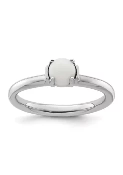Discount ⭐ Sterling Silver Stackable Expressions Polished White Agate Ring by Belk & Co. ⭐ -DealsBelk & Co. Store Belk 38452