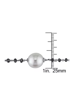 Discount 😉 20 CT TDW Black Diamond Beads and 11mm South Sea Pearl Station Endless Necklace with Lobster Clasp in 14k White Gold by Belk & Co. 🛒 -DealsBelk & Co. Store Belk 38461