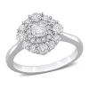 Coupon ⌛ 1 CT TW Cushion and Round-Cut Diamond Cluster Ring in 14k White Gold by Belk & Co. 🎉