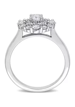 Coupon ⌛ 1 CT TW Cushion and Round-Cut Diamond Cluster Ring in 14k White Gold by Belk & Co. 🎉 -DealsBelk & Co. Store Belk 38466