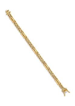 Discount 🥰 Mens 14K Yellow Gold 7.5 Millimeter Hand-Polished Fancy Link Bracelet by Belk & Co. 🧨 -DealsBelk & Co. Store Belk 38470