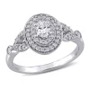 Coupon 🔔 1/2 ct. t.w. Diamond Oval Double Halo Ring in 14k White Gold by Belk & Co. ⭐
