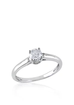 Budget โ๏ธ Diamond Solitaire Ring in 14k White Gold by Belk & Co. ๐