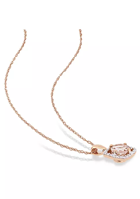 Coupon 😀 Morganite and 1/6 CT TW Diamond Square Halo Stud Earrings and Pendant with Chain in 10K Rose Gold by Belk & Co. 😍 2 Coupon 😀 Morganite and 1/6 CT TW Diamond Square Halo Stud Earrings and Pendant with Chain in 10K Rose Gold by Belk & Co. 😍 - Image 2