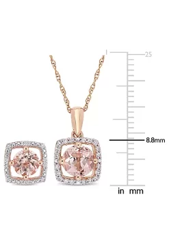 Coupon 😀 Morganite and 1/6 CT TW Diamond Square Halo Stud Earrings and Pendant with Chain in 10K Rose Gold by Belk & Co. 😍 7 Coupon 😀 Morganite and 1/6 CT TW Diamond Square Halo Stud Earrings and Pendant with Chain in 10K Rose Gold by Belk & Co. 😍 -DealsBelk & Co. Store Belk 38505