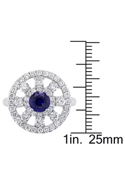 Top 10 💯 3/4 ct. t.g.w. Blue Sapphire and 1.35 ct. t.w. Diamond Cocktail Ring in 18K White Gold by Belk & Co. ✨ -DealsBelk & Co. Store Belk 38529
