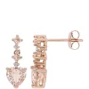 Buy 😀 Morganite and Diamond Accent Heart Drop Earrings by Belk & Co. 💯