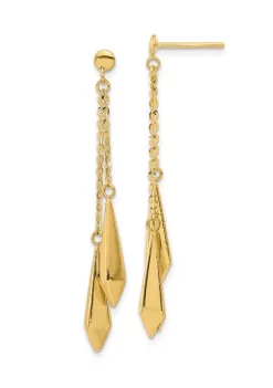 Best reviews of ✨ 14K Yellow Gold Polished Post Dangle Earrings by Belk & Co. 😍