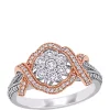 Best deal ✔️ 5/8 ct. t.w. Diamond Floral Twist Ring in 14k White and Rose Gold by Belk & Co. ⌛