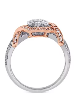 Best deal ✔️ 5/8 ct. t.w. Diamond Floral Twist Ring in 14k White and Rose Gold by Belk & Co. ⌛ -DealsBelk & Co. Store Belk 38561