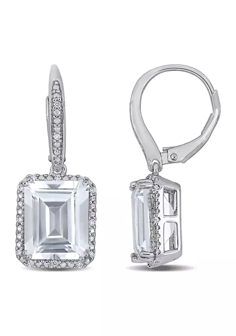 Wholesale 🌟 11.14 ct. t.g.w. White Topaz and 1/8 ct. t.w. Diamond Halo Leverback Earrings in Sterling Silver by Belk & Co. ⌛ 6 Wholesale 🌟 11.14 ct. t.g.w. White Topaz and 1/8 ct. t.w. Diamond Halo Leverback Earrings in Sterling Silver by Belk & Co. ⌛ - Image 6