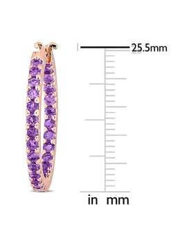 Coupon 👏 1.68 ct. t.g.w. Amethyst Inside Outside Hoop Earrings in 10K Rose Gold by Belk & Co. 🤩 -DealsBelk & Co. Store Belk 38581